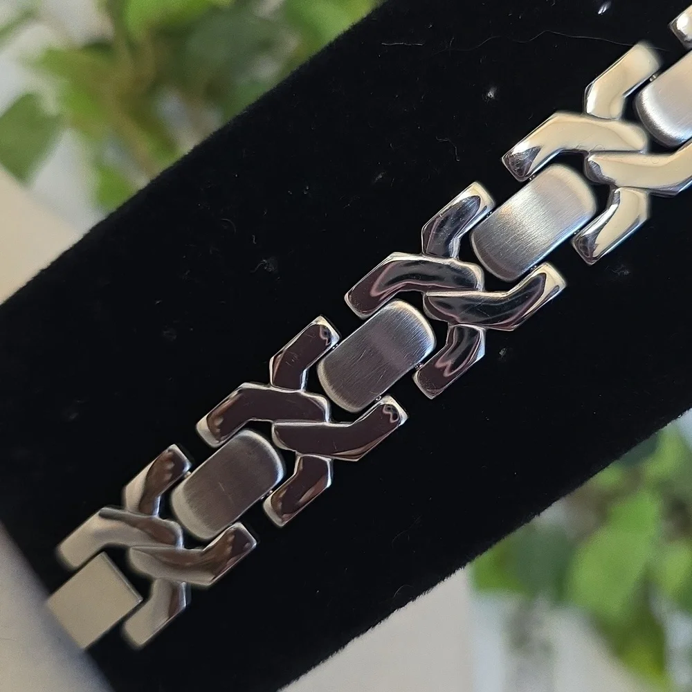 Men's Silver Stainless Steel Watchband Bracelet